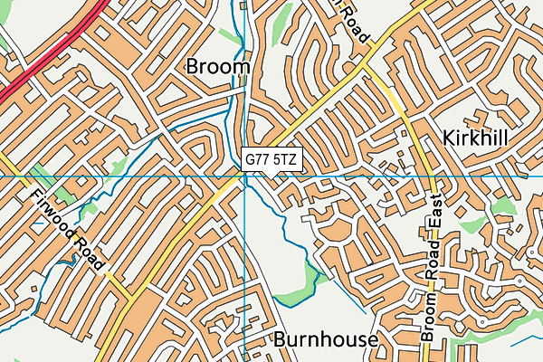 G77 5TZ map - OS VectorMap District (Ordnance Survey)