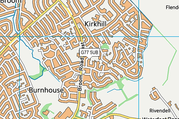 G77 5UB map - OS VectorMap District (Ordnance Survey)