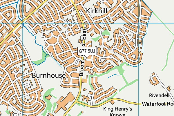 G77 5UJ map - OS VectorMap District (Ordnance Survey)