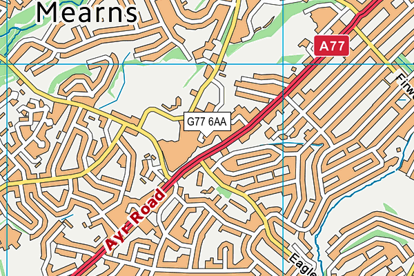 G77 6AA map - OS VectorMap District (Ordnance Survey)