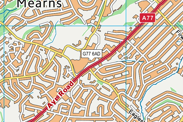 G77 6AD map - OS VectorMap District (Ordnance Survey)