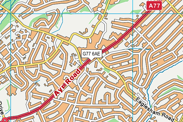 G77 6AE map - OS VectorMap District (Ordnance Survey)