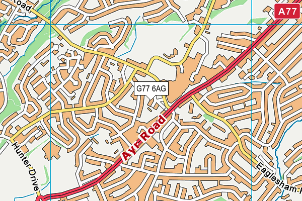 G77 6AG map - OS VectorMap District (Ordnance Survey)