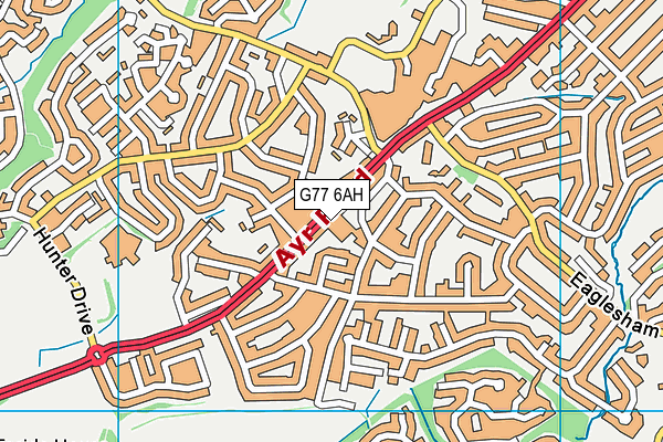 G77 6AH map - OS VectorMap District (Ordnance Survey)