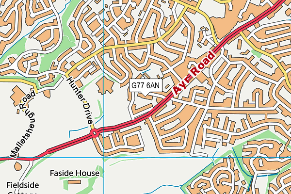 G77 6AN map - OS VectorMap District (Ordnance Survey)