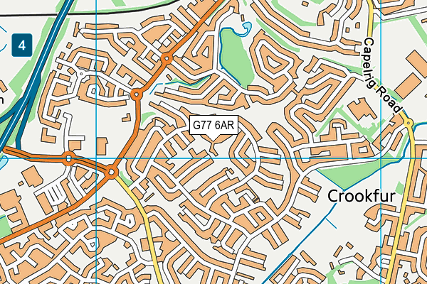 G77 6AR map - OS VectorMap District (Ordnance Survey)