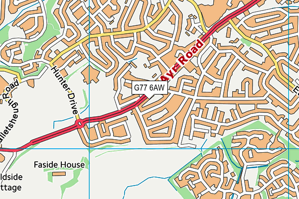 G77 6AW map - OS VectorMap District (Ordnance Survey)