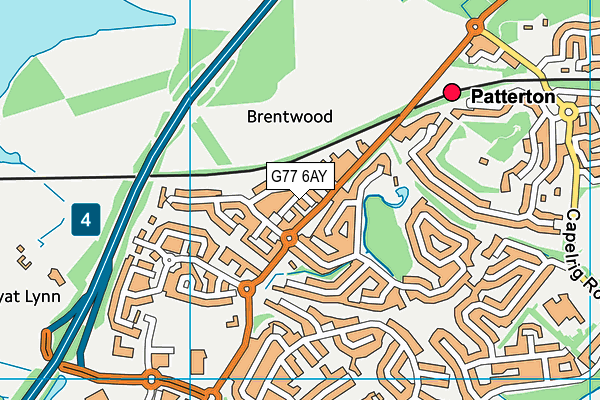 G77 6AY map - OS VectorMap District (Ordnance Survey)