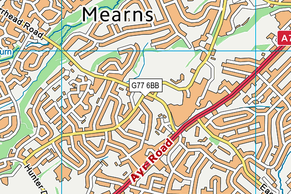 G77 6BB map - OS VectorMap District (Ordnance Survey)