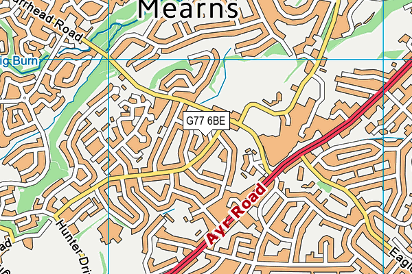 G77 6BE map - OS VectorMap District (Ordnance Survey)