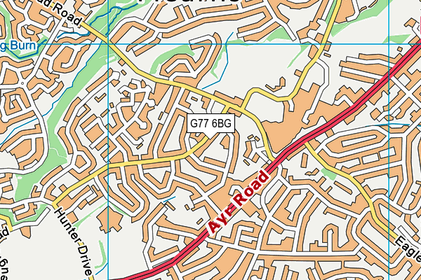 G77 6BG map - OS VectorMap District (Ordnance Survey)