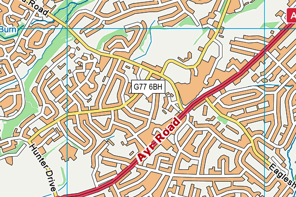 G77 6BH map - OS VectorMap District (Ordnance Survey)