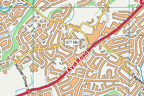 G77 6BJ map - OS VectorMap District (Ordnance Survey)