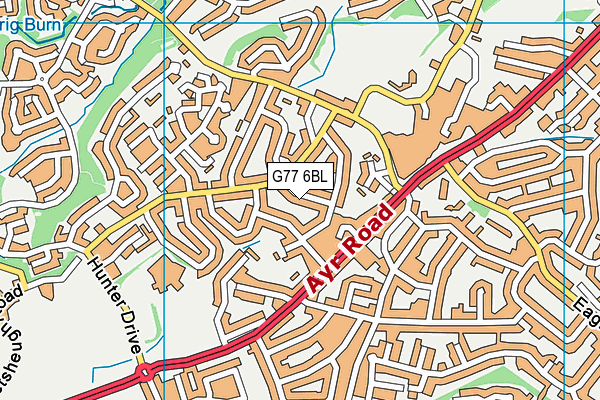 G77 6BL map - OS VectorMap District (Ordnance Survey)