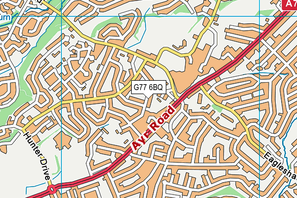 G77 6BQ map - OS VectorMap District (Ordnance Survey)