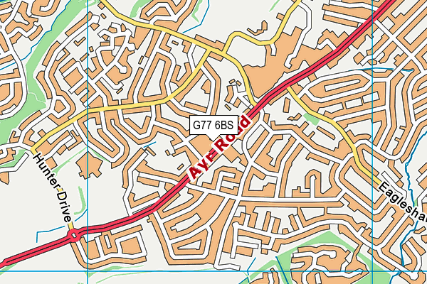 G77 6BS map - OS VectorMap District (Ordnance Survey)