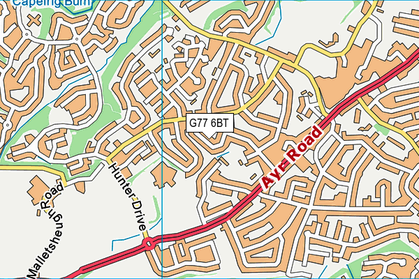 G77 6BT map - OS VectorMap District (Ordnance Survey)