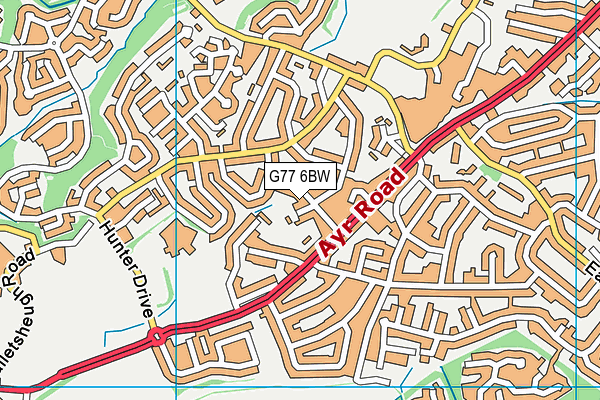 G77 6BW map - OS VectorMap District (Ordnance Survey)