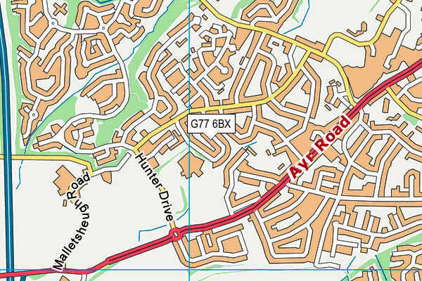 G77 6BX map - OS VectorMap District (Ordnance Survey)