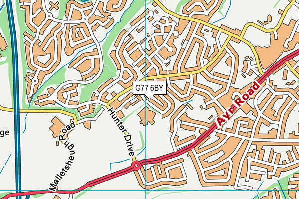 G77 6BY map - OS VectorMap District (Ordnance Survey)