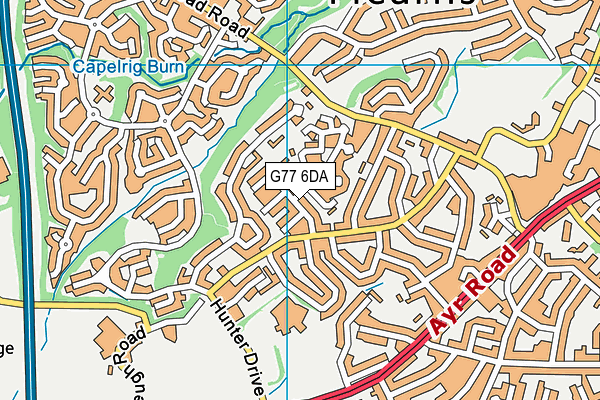 G77 6DA map - OS VectorMap District (Ordnance Survey)