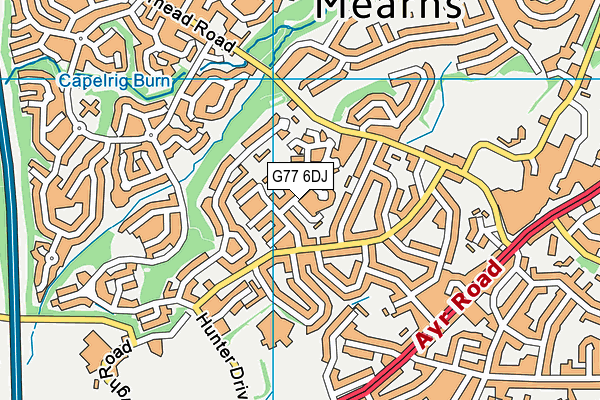 G77 6DJ map - OS VectorMap District (Ordnance Survey)