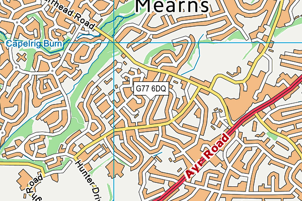 G77 6DQ map - OS VectorMap District (Ordnance Survey)