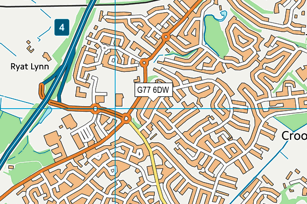 G77 6DW map - OS VectorMap District (Ordnance Survey)