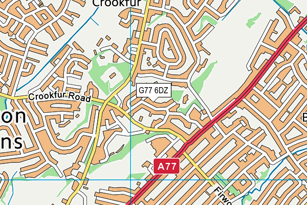 G77 6DZ map - OS VectorMap District (Ordnance Survey)