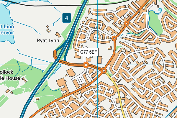 G77 6EF map - OS VectorMap District (Ordnance Survey)