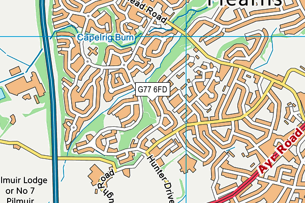 G77 6FD map - OS VectorMap District (Ordnance Survey)