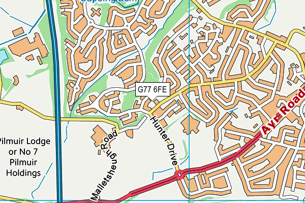 G77 6FE map - OS VectorMap District (Ordnance Survey)