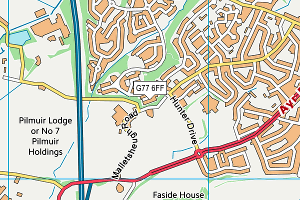 G77 6FF map - OS VectorMap District (Ordnance Survey)