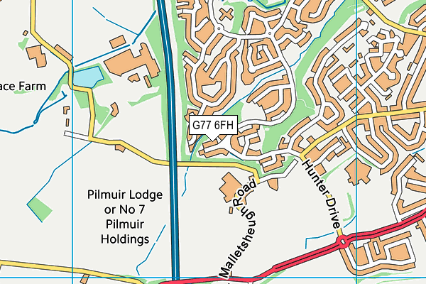 G77 6FH map - OS VectorMap District (Ordnance Survey)