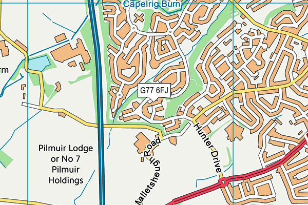 G77 6FJ map - OS VectorMap District (Ordnance Survey)