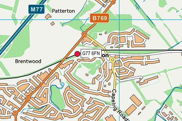 G77 6FN map - OS VectorMap District (Ordnance Survey)