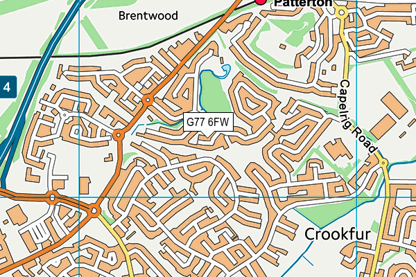 G77 6FW map - OS VectorMap District (Ordnance Survey)