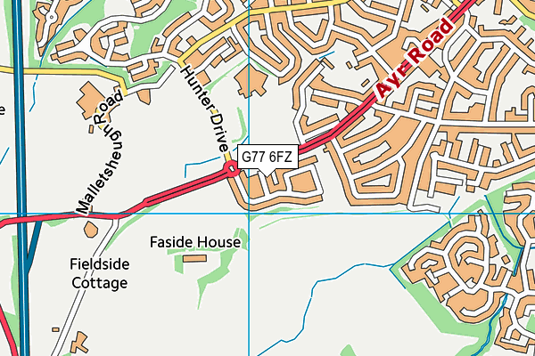 G77 6FZ map - OS VectorMap District (Ordnance Survey)