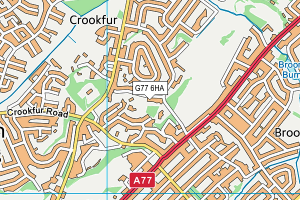 G77 6HA map - OS VectorMap District (Ordnance Survey)