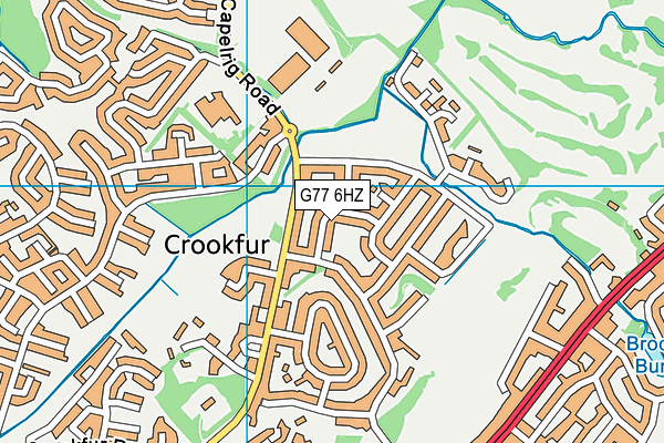 G77 6HZ map - OS VectorMap District (Ordnance Survey)