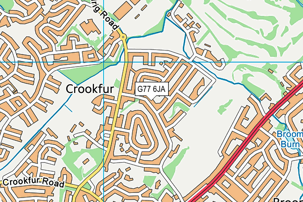 G77 6JA map - OS VectorMap District (Ordnance Survey)