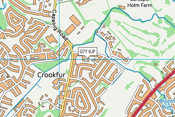 G77 6JF map - OS VectorMap District (Ordnance Survey)