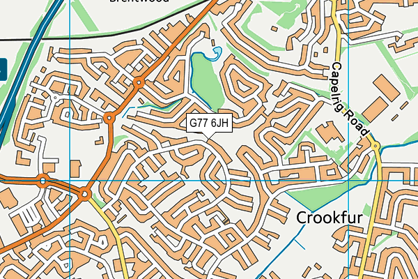 G77 6JH map - OS VectorMap District (Ordnance Survey)