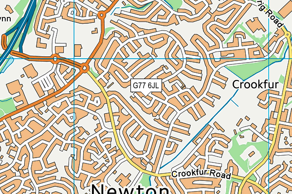 G77 6JL map - OS VectorMap District (Ordnance Survey)