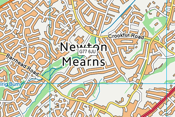 G77 6JU map - OS VectorMap District (Ordnance Survey)