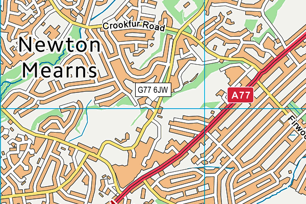 G77 6JW map - OS VectorMap District (Ordnance Survey)