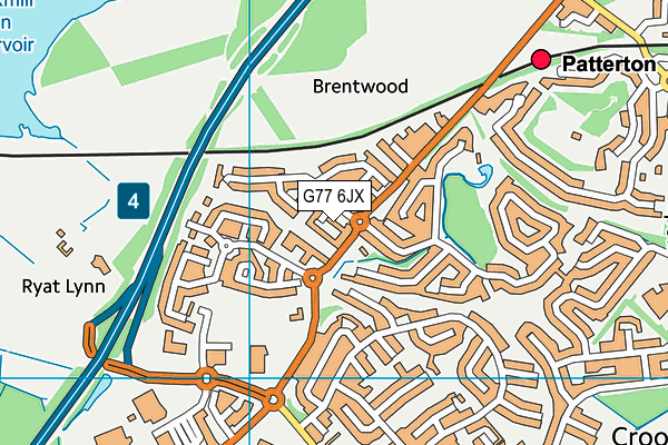 G77 6JX map - OS VectorMap District (Ordnance Survey)