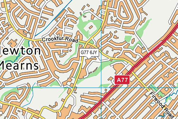 G77 6JY map - OS VectorMap District (Ordnance Survey)