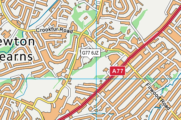 G77 6JZ map - OS VectorMap District (Ordnance Survey)