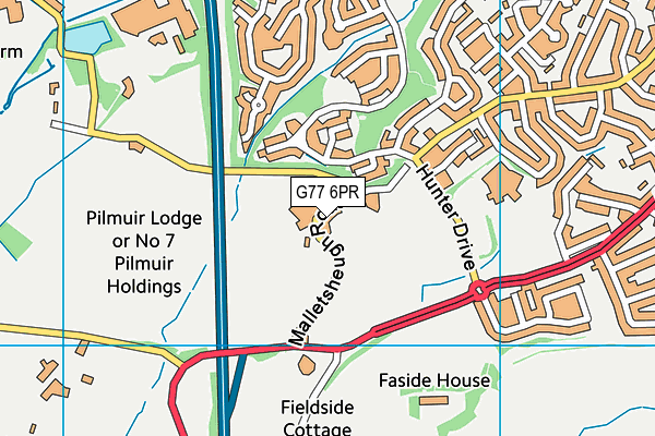 G77 6PR map - OS VectorMap District (Ordnance Survey)